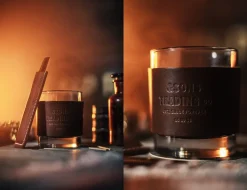 &SONS Leather Goods-Leather Whiskey Glass Band Brown