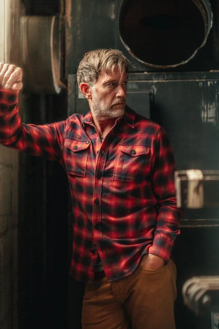 &SONS Tops-Logger Shirt Red