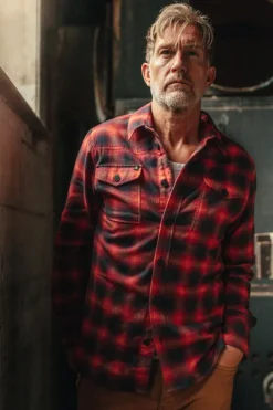 &SONS Tops-Logger Shirt Red