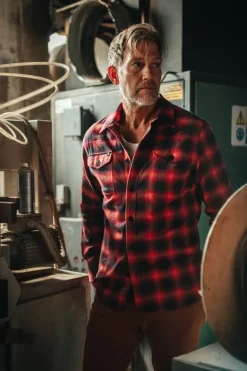 &SONS Tops-Logger Shirt Red