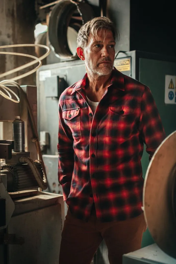 &SONS Tops-Logger Shirt Red