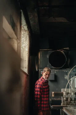 &SONS Tops-Logger Shirt Red