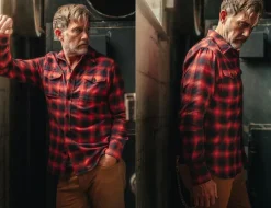 &SONS Tops-Logger Shirt Red