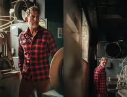 &SONS Tops-Logger Shirt Red