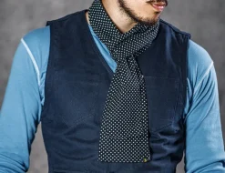 &SONS Scarves-Midnight Black Dot Scarf