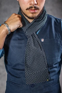 &SONS Scarves-Midnight Black Dot Scarf