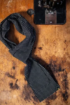 &SONS Scarves-Midnight Black Dot Scarf