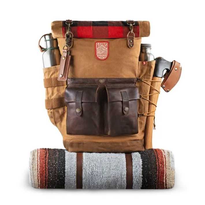 &SONS Leather Goods-Nordic Rucksack Tan