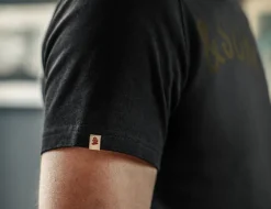 &SONS Tops-Original Old Yellow Logo T-Shirt Black