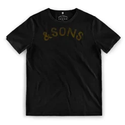 &SONS Tops-Original Old Yellow Logo T-Shirt Black