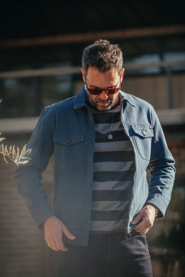 &SONS Tops-Papillon T-Shirt Grey Stripe