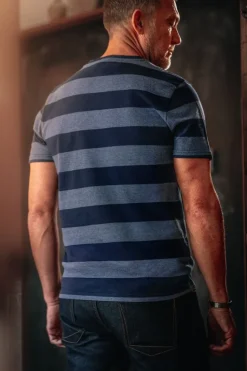 &SONS Tops-Papillon T-Shirt Navy Stripe