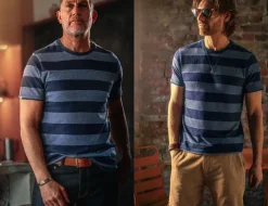 &SONS Tops-Papillon T-Shirt Navy Stripe