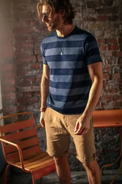 &SONS Tops-Papillon T-Shirt Navy Stripe