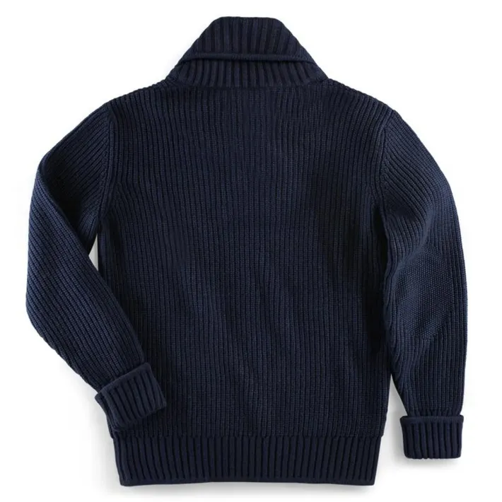 &SONS Jackets & Coats-Port Shawl Collar Jumper Navy