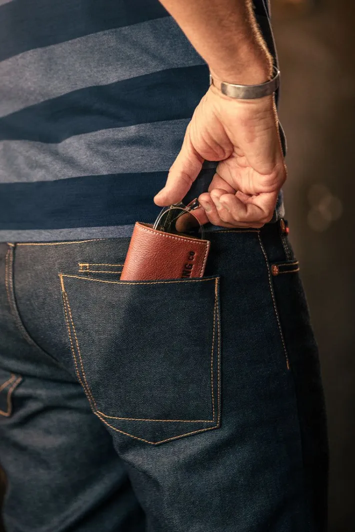 &SONS Leather Goods-Pouch Glasses Case Brown