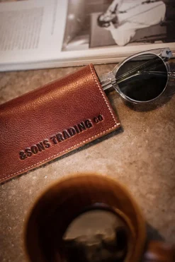 &SONS Leather Goods-Pouch Glasses Case Brown