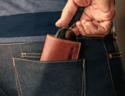 &SONS Leather Goods-Pouch Glasses Case Brown