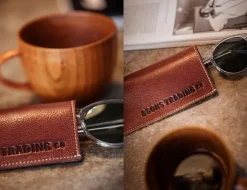 &SONS Leather Goods-Pouch Glasses Case Brown