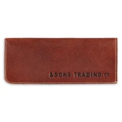 &SONS Leather Goods-Pouch Glasses Case Brown