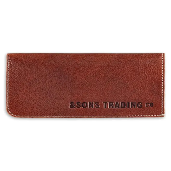 &SONS Leather Goods-Pouch Glasses Case Brown