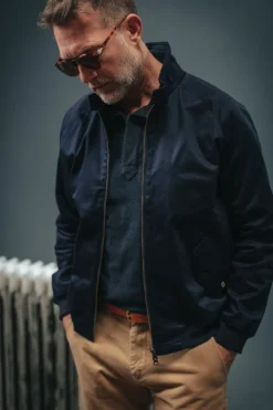 &SONS Jackets & Coats-Rebel Harrington Jacket Navy