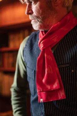 &SONS Scarves-Red Ikat Scarf