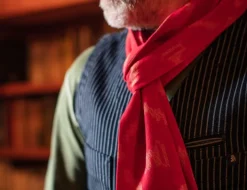 &SONS Scarves-Red Ikat Scarf