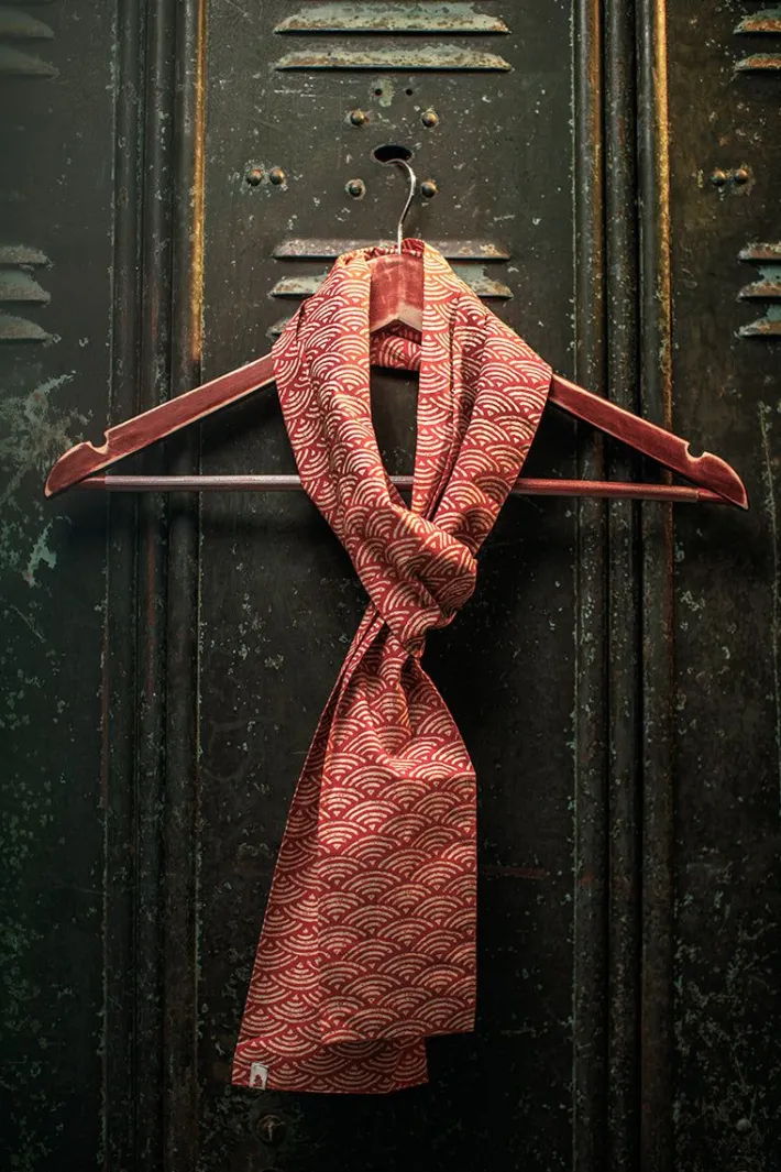 &SONS Scarves-Red Waves Scarf