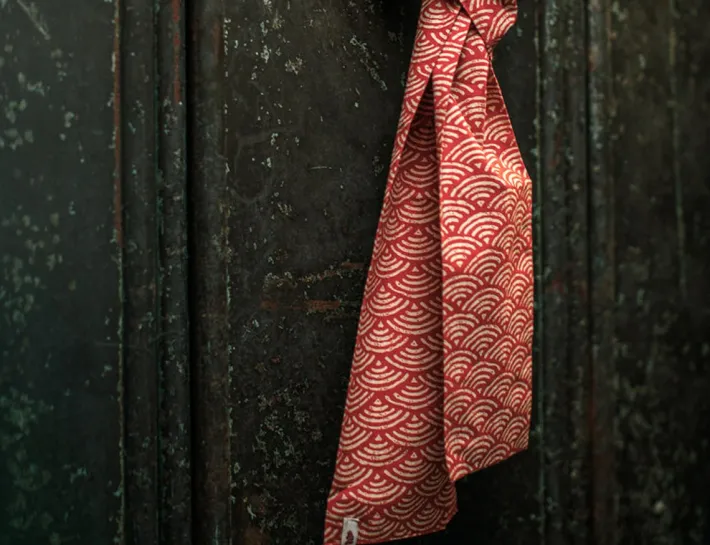 &SONS Scarves-Red Waves Scarf