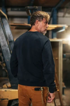 &SONS Jackets & Coats-Sigma Sweatshirt Navy