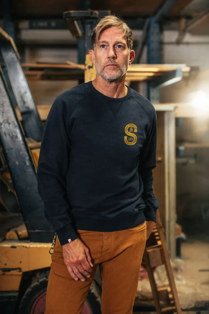 &SONS Jackets & Coats-Sigma Sweatshirt Navy