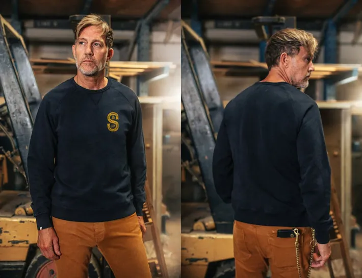 &SONS Jackets & Coats-Sigma Sweatshirt Navy