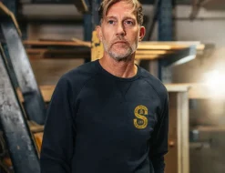 &SONS Jackets & Coats-Sigma Sweatshirt Navy