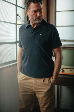 &SONS Tops-Solar Polo Navy