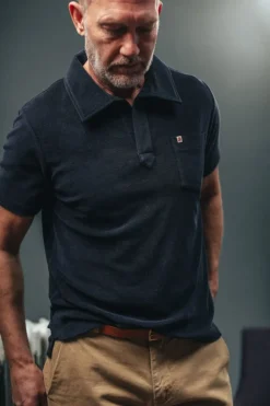 &SONS Tops-Solar Polo Navy