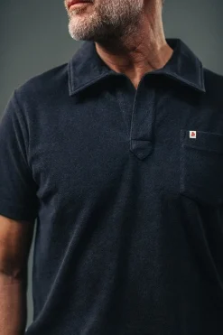 &SONS Tops-Solar Polo Navy
