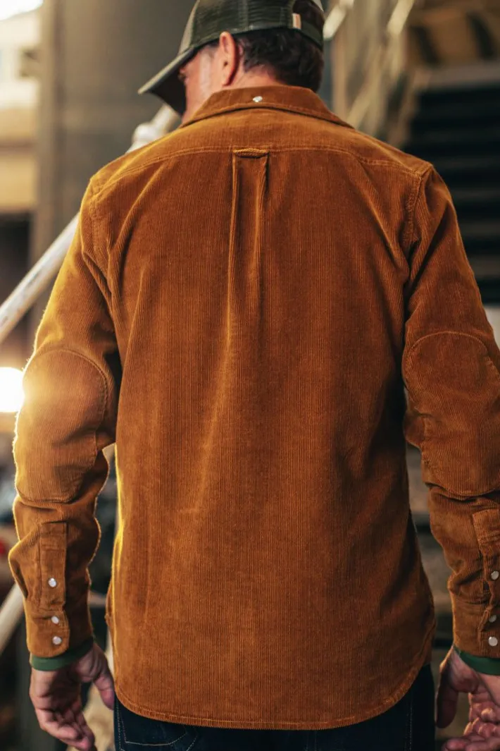 &SONS Tops-Sunday Shirt Corduroy Tan