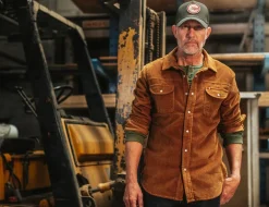 &SONS Tops-Sunday Shirt Corduroy Tan