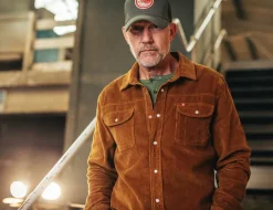 &SONS Tops-Sunday Shirt Corduroy Tan