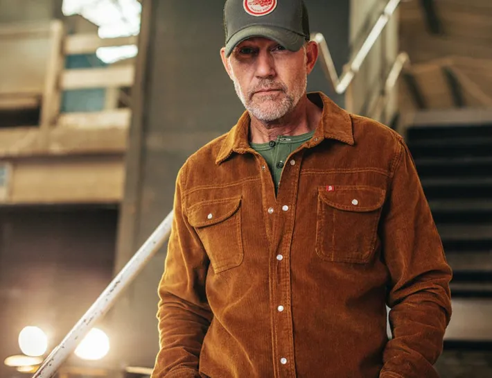 &SONS Tops-Sunday Shirt Corduroy Tan