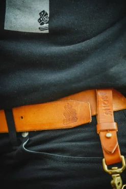 &SONS Leather Goods-Tan Leather Belt