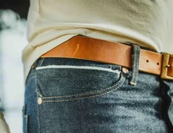 &SONS Leather Goods-Tan Leather Belt