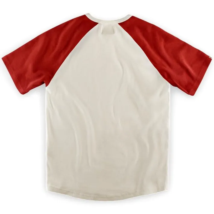 &SONS Tops-The Chariot Henley Shirt Raw/Red