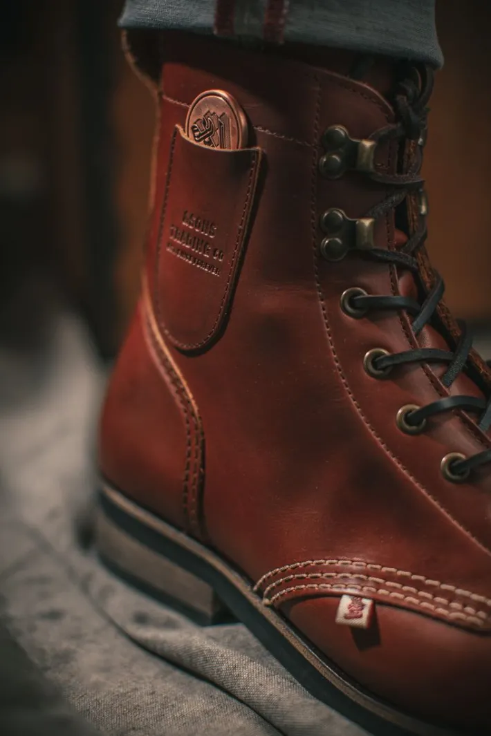 &SONS Leather Goods-The Drover Boot Brown