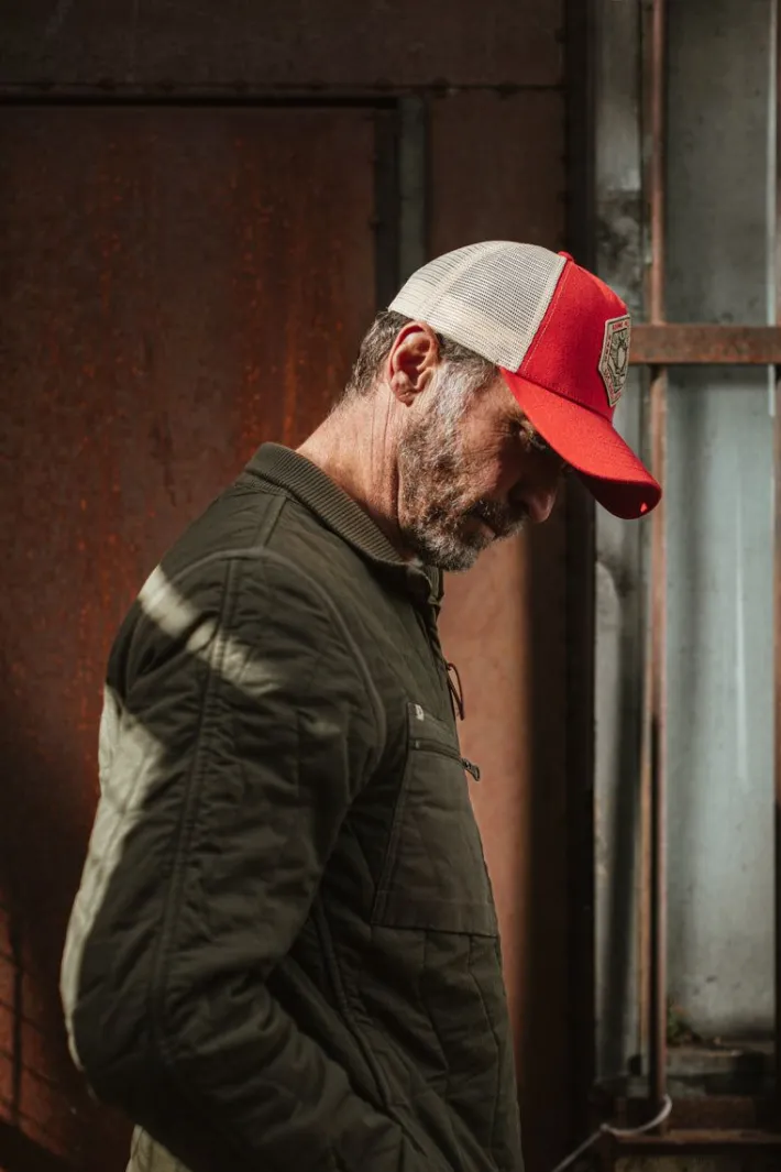 &SONS Headwear-Union Trucker Cap Vintage Red