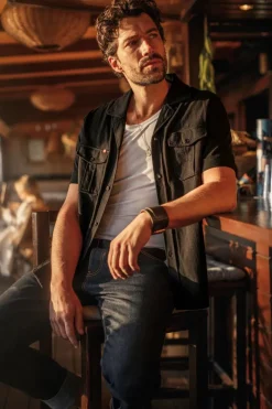 &SONS Tops-Westside Shirt Black