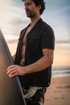 &SONS Tops-Westside Shirt Black