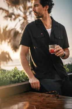 &SONS Tops-Westside Shirt Black