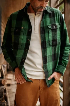 &SONS Jackets & Coats-Yukon Flannel Field Shirt Green